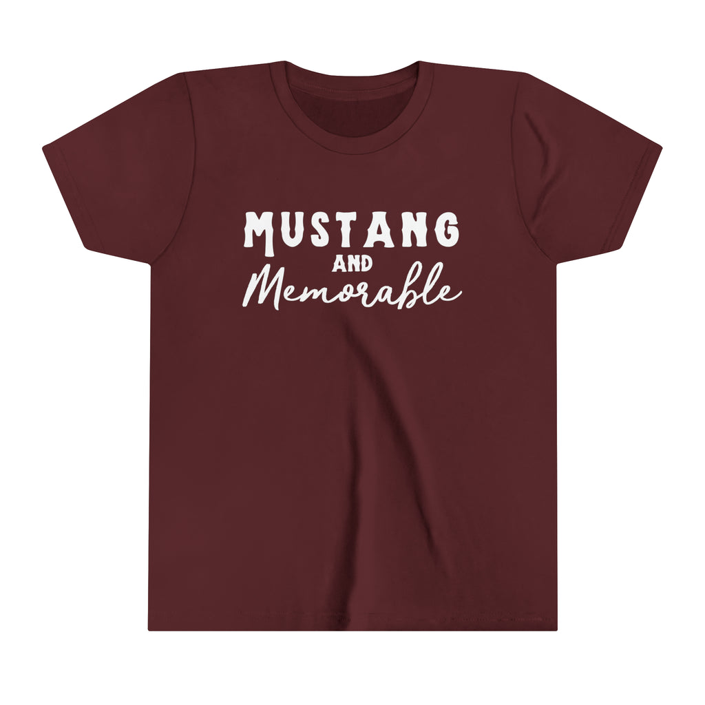 Mustang & Memorable Youth Tee Maroon