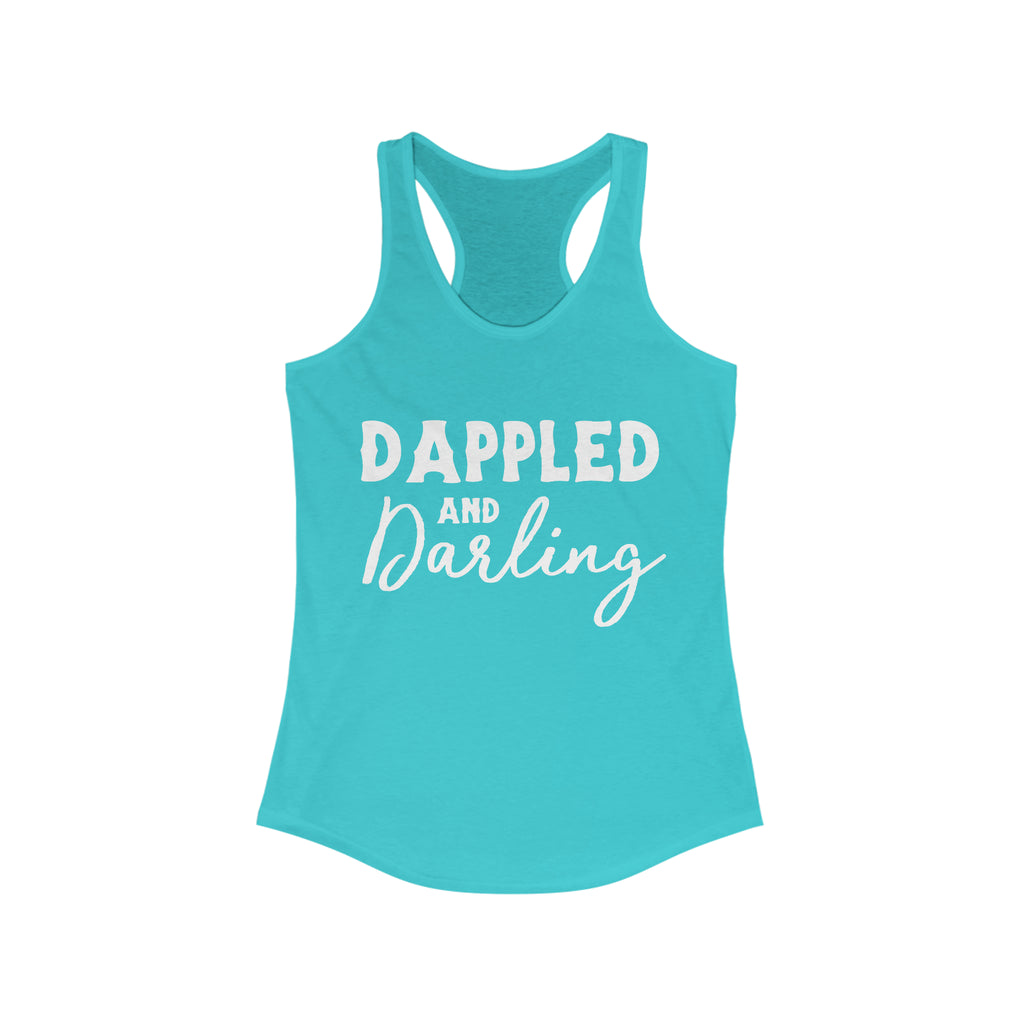 Dappled & Darling Racerback Tank Horse Color Shirts Printify XS Solid Tahiti Blue 
