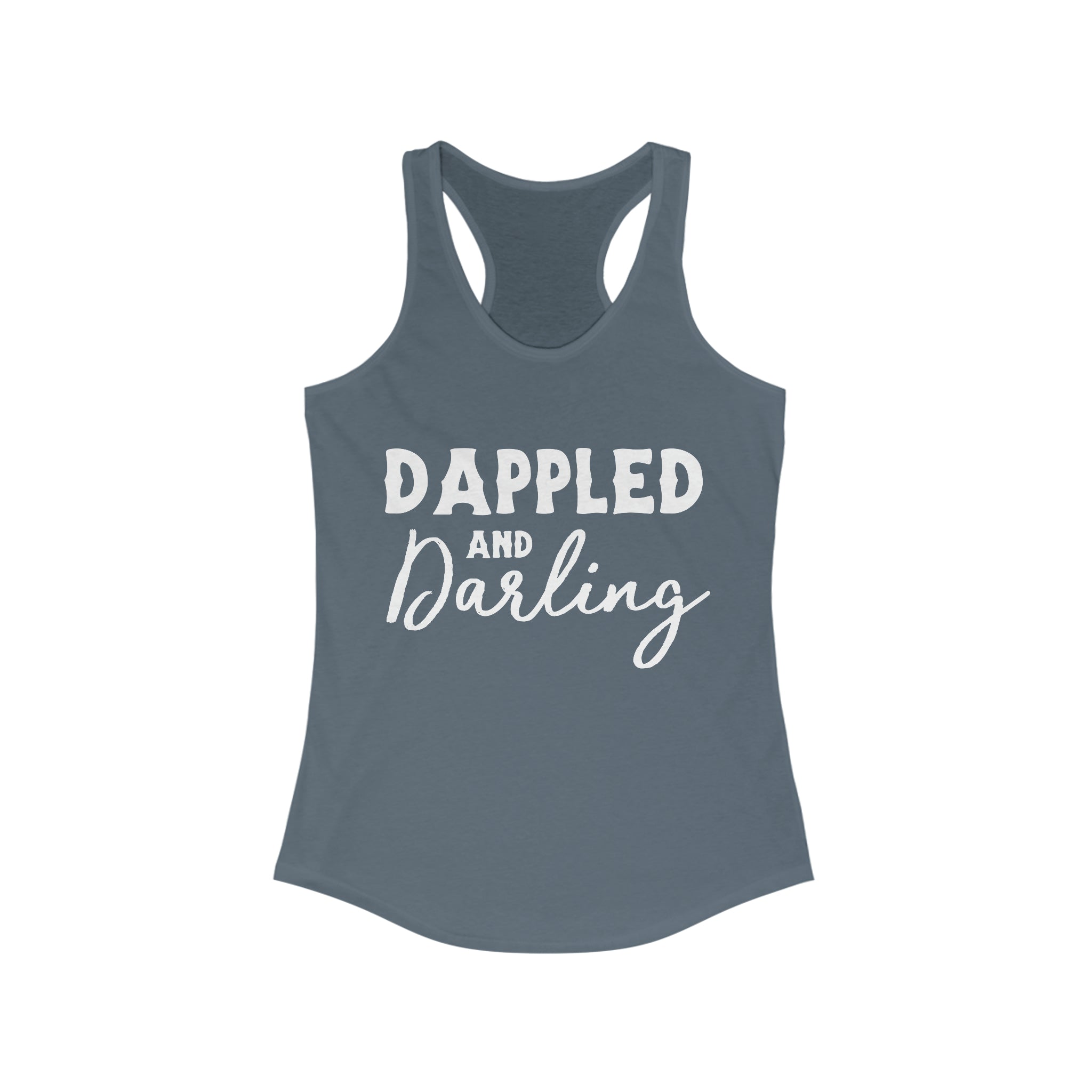 Dappled & Darling Racerback Tank Horse Color Shirts Printify XS Solid Indigo 