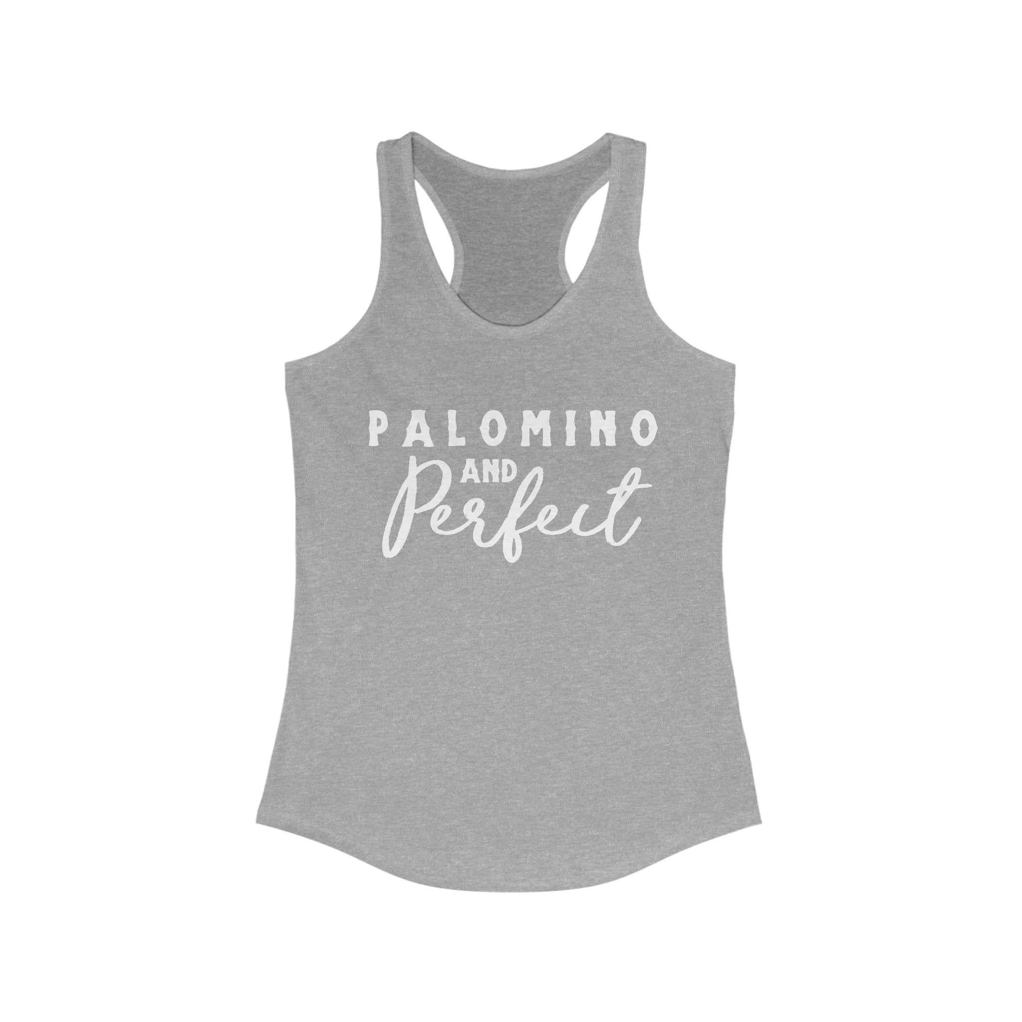 Palomino & Perfect Racerback Tank Horse Color Shirts Printify XS Heather Grey 