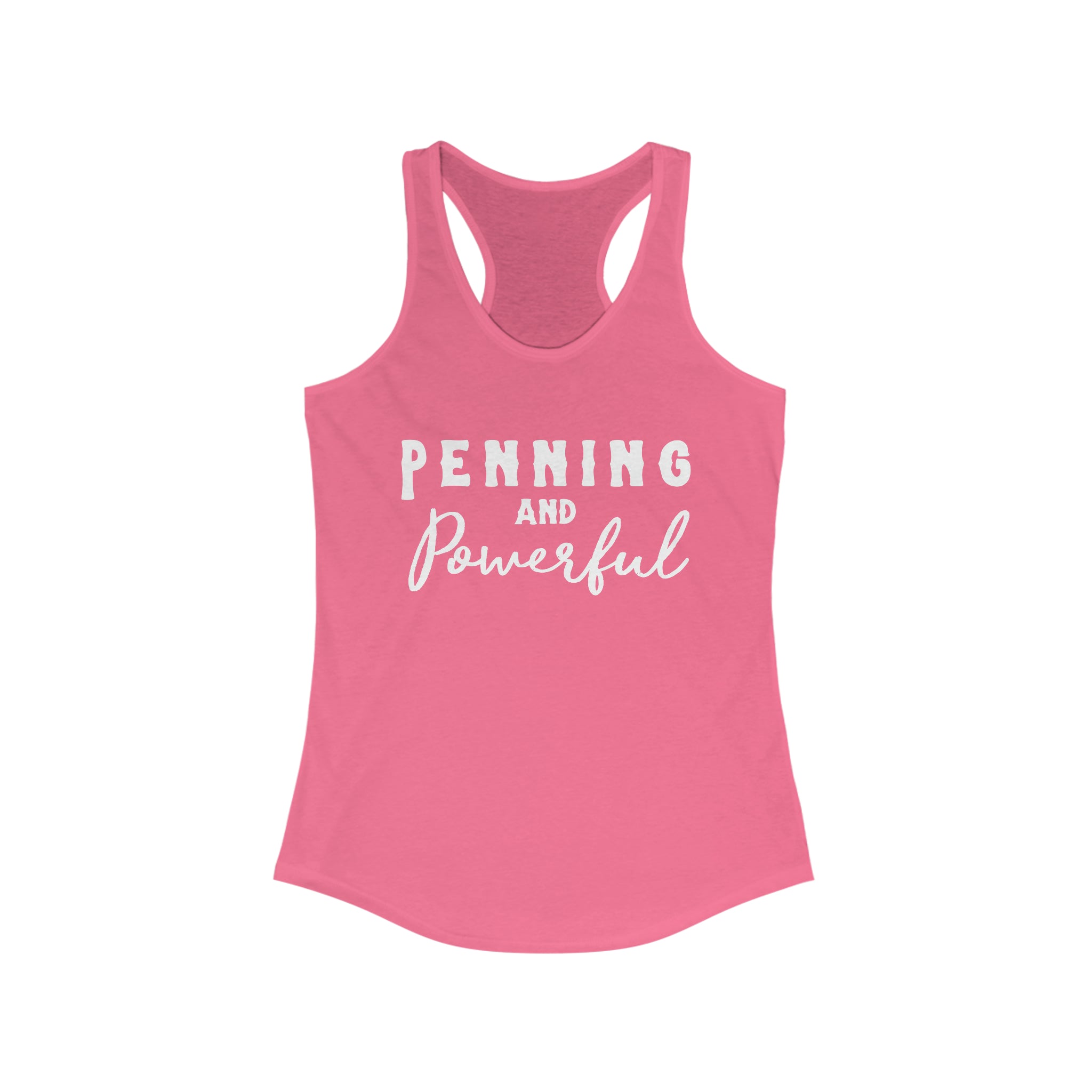 Penning & Powerful Racerback Tank Horse Riding Discipline Tee Printify XS Solid Hot Pink 