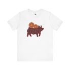 Burgundy Sunflower Show Pig Short Sleeve Graphic Tee T-Shirt Printify White L