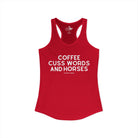 Coffee, Cuss Words And Horses Tank Top Tank Top The Cinchy Cowgirl - Print XS Solid Red