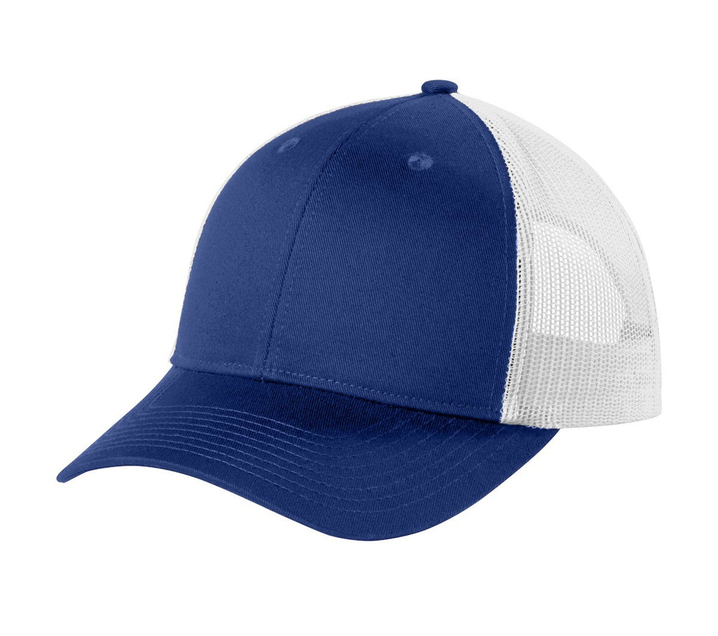 Patch Red Mares Build Character Trucker Hat [8 Colors] Patch TCC Hat The Cinchy Cowgirl Blue & White