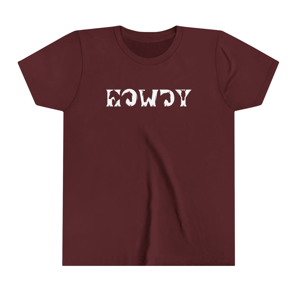 Howdy Youth Short Sleeve Tee Maroon