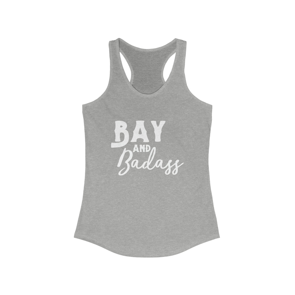 Bay & Badass Racerback Tank Horse Color Shirts Printify M Heather Grey 