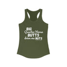 Quarter Horse Butts Racerback Tank tcc graphic tee Printify XS Solid Military Green