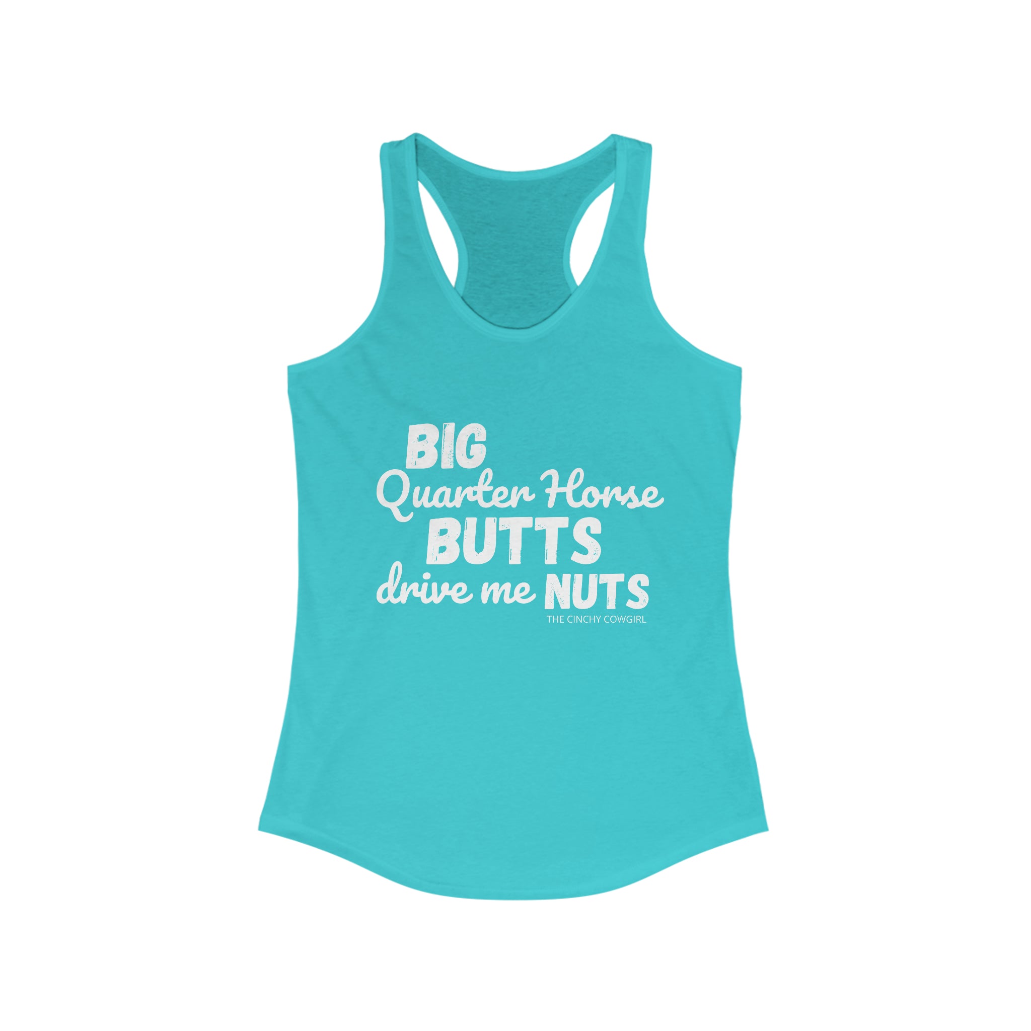 Quarter Horse Butts Racerback Tank tcc graphic tee Printify XS Solid Tahiti Blue