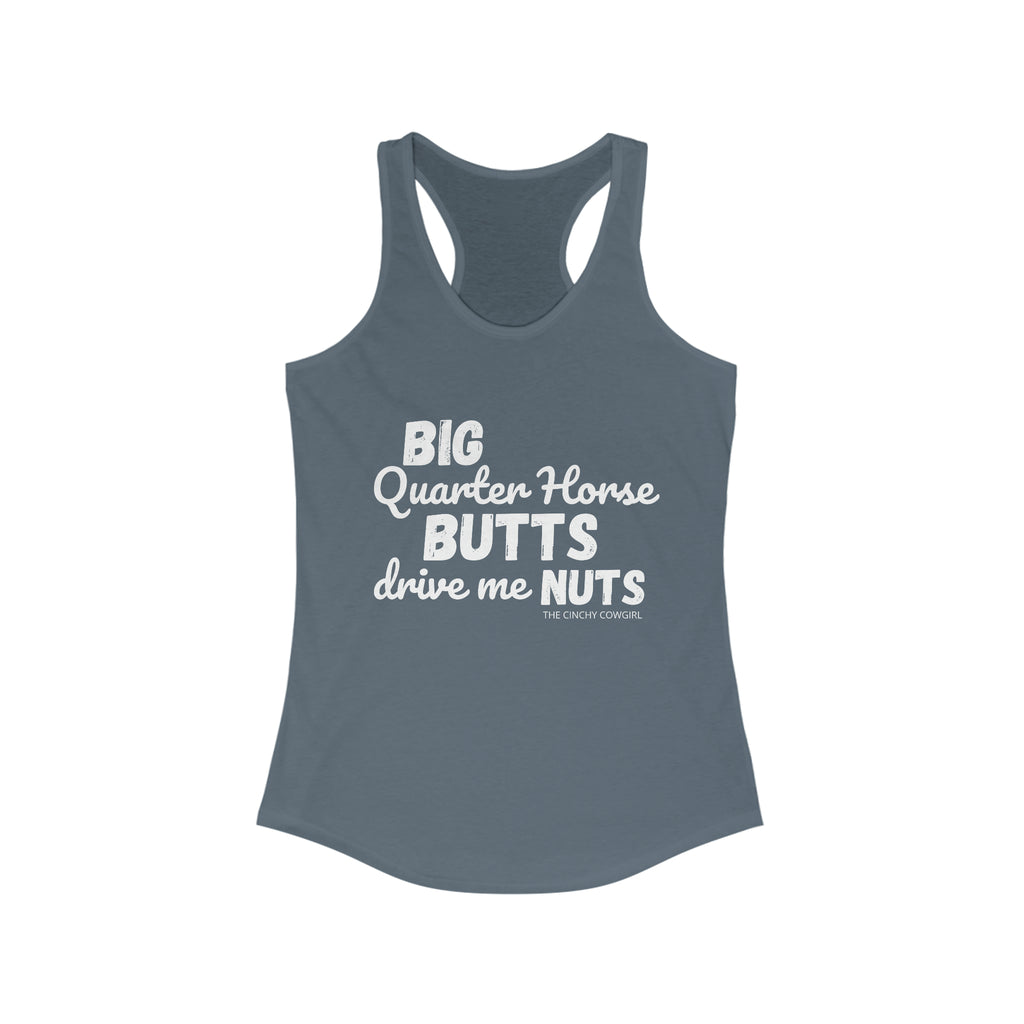 Quarter Horse Butts Racerback Tank tcc graphic tee Printify XS Solid Indigo 