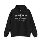 Thank God For Sweet Tea, Good Dirt, & Fast Horses Hoodie Hoodie The Cinchy Cowgirl - Print Black S