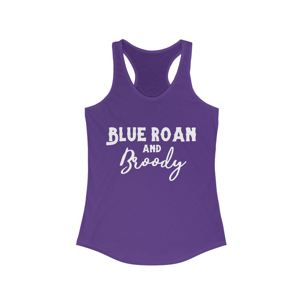 Blue Roan & Broody Racerback Tank Horse Color Shirts Printify XS Solid Purple Rush 