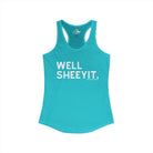 Well Sheeyit Tank Top Tank Top The Cinchy Cowgirl - Print XS Solid Tahiti Blue