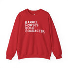 Barrel Horses Build Character Pullover Sweatshirt The Cinchy Cowgirl - Print S Red