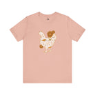 Sunflower Chicken Short Sleeve Graphic Tee T-Shirt Printify Peach XS