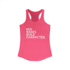 Red Mares Build Character Racerback Tank Tank Top The Cinchy Cowgirl - Print XS Solid Hot Pink