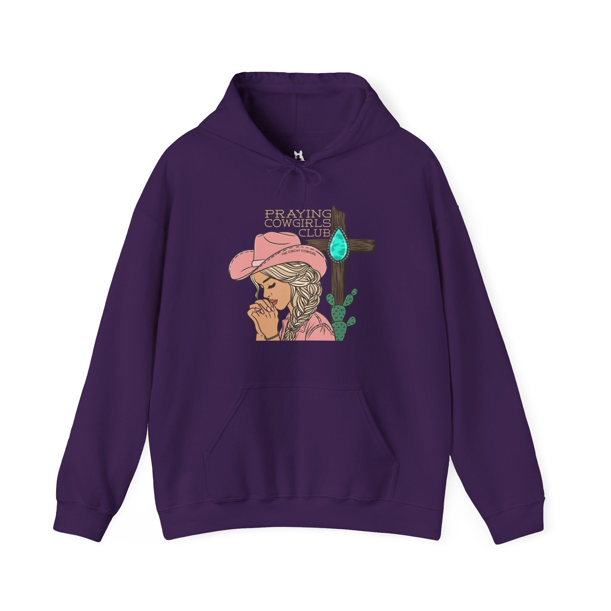 Praying Cowgirls Club Hoodie Hoodie The Cinchy Cowgirl - Print Purple S