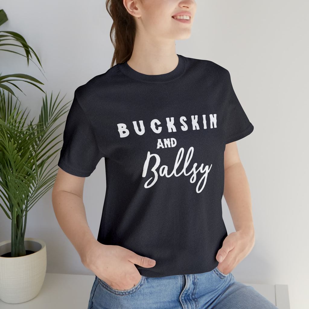 Buckskin & Ballsy Short Sleeve Tee Horse Color Shirt Printify Heather Navy XS 