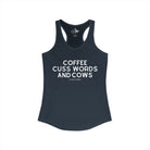Coffee, Cuss Words And Cows Tank Top Tank Top The Cinchy Cowgirl - Print XS Solid Indigo
