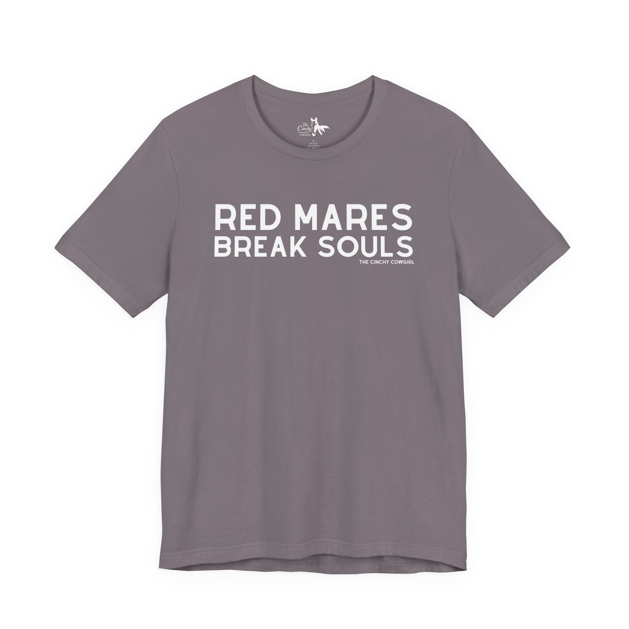 Red Mares Break Souls Short Sleeve Tee T-Shirt The Cinchy Cowgirl - Print Storm XS