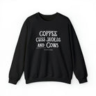 Coffee Cuss Words & Cows Crewneck Sweatshirt Sweatshirt Printify S Black 