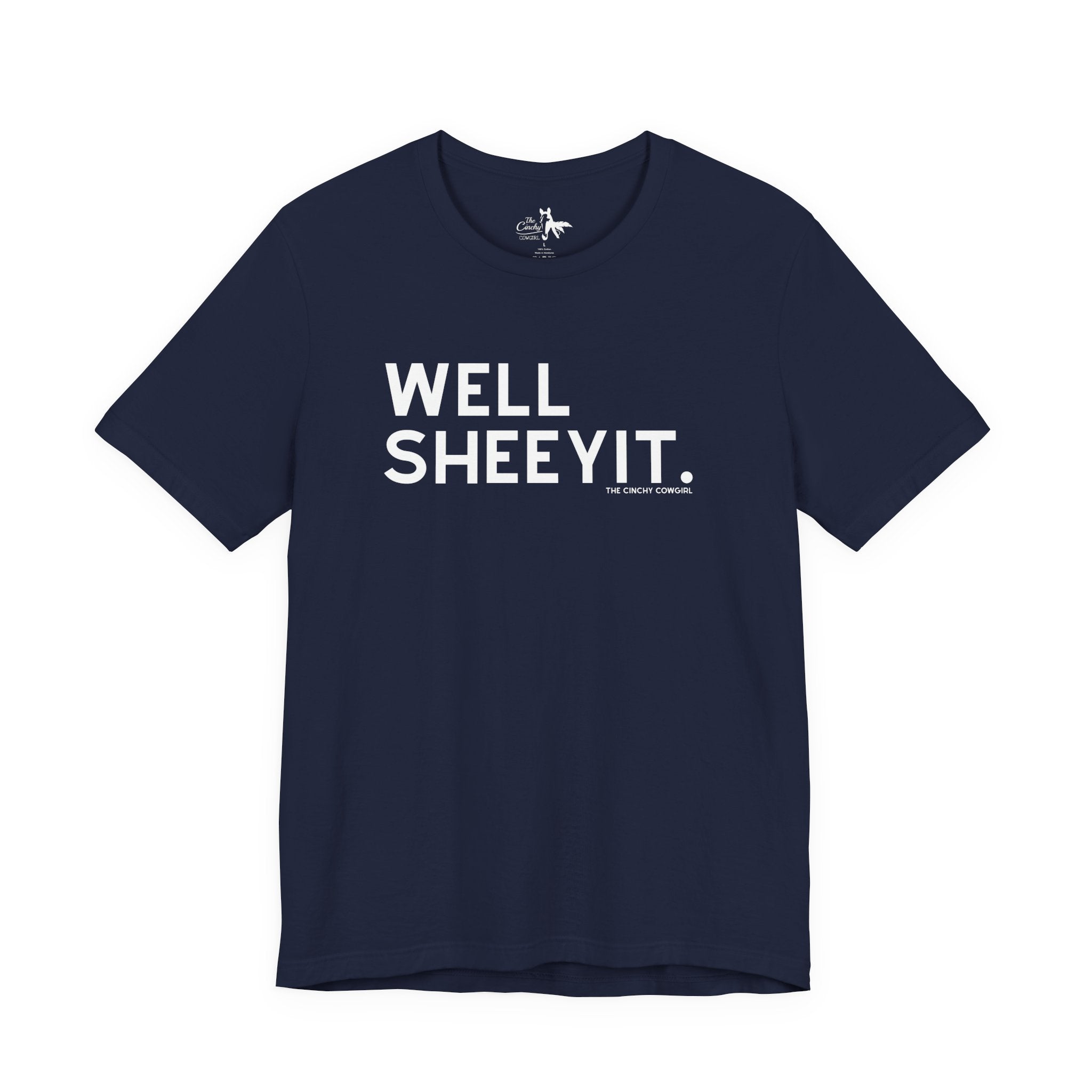 Well Sheeyit Short Sleeve Tee Graphic Tee The Cinchy Cowgirl - Print Navy XS