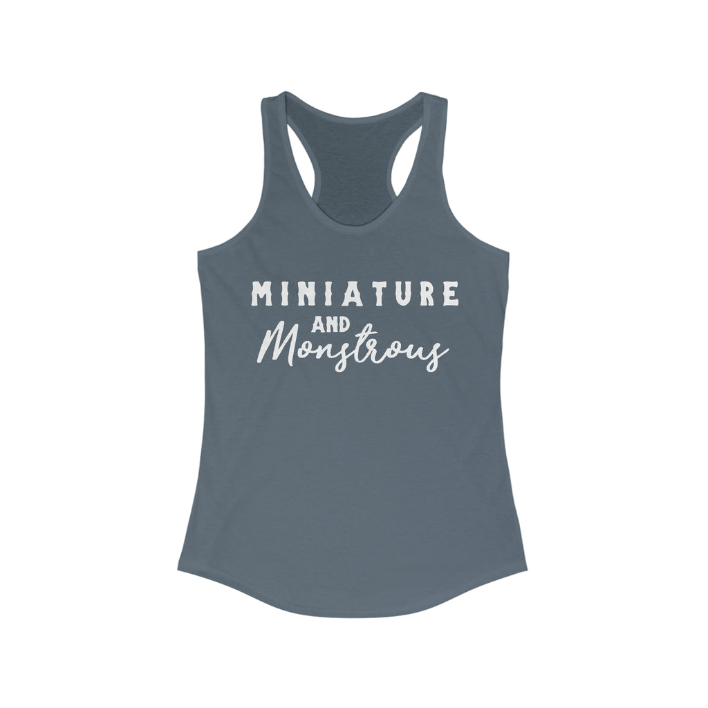 Miniature & Monstrous Indigo Racerback Tank