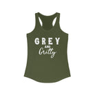 Grey & Gritty Racerback Tank Horse Color Shirts Printify XS Solid Military Green 