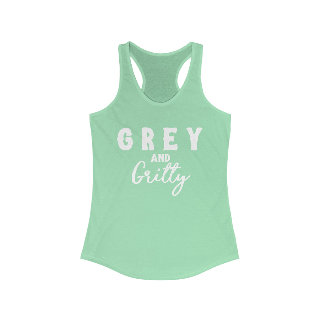 Grey & Gritty Racerback Tank Horse Color Shirts Printify XS Solid Mint 