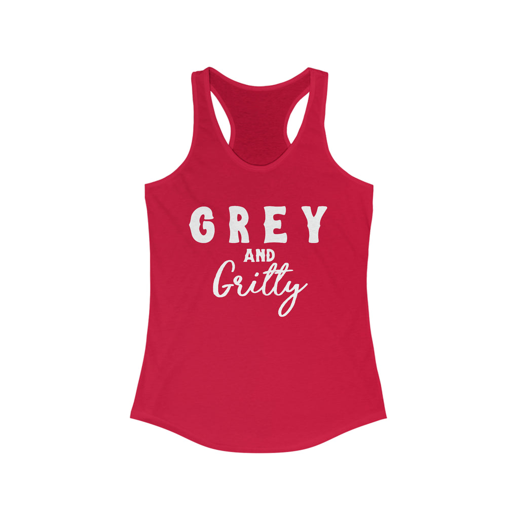 Grey & Gritty Racerback Tank Horse Color Shirts Printify XS Solid Red 
