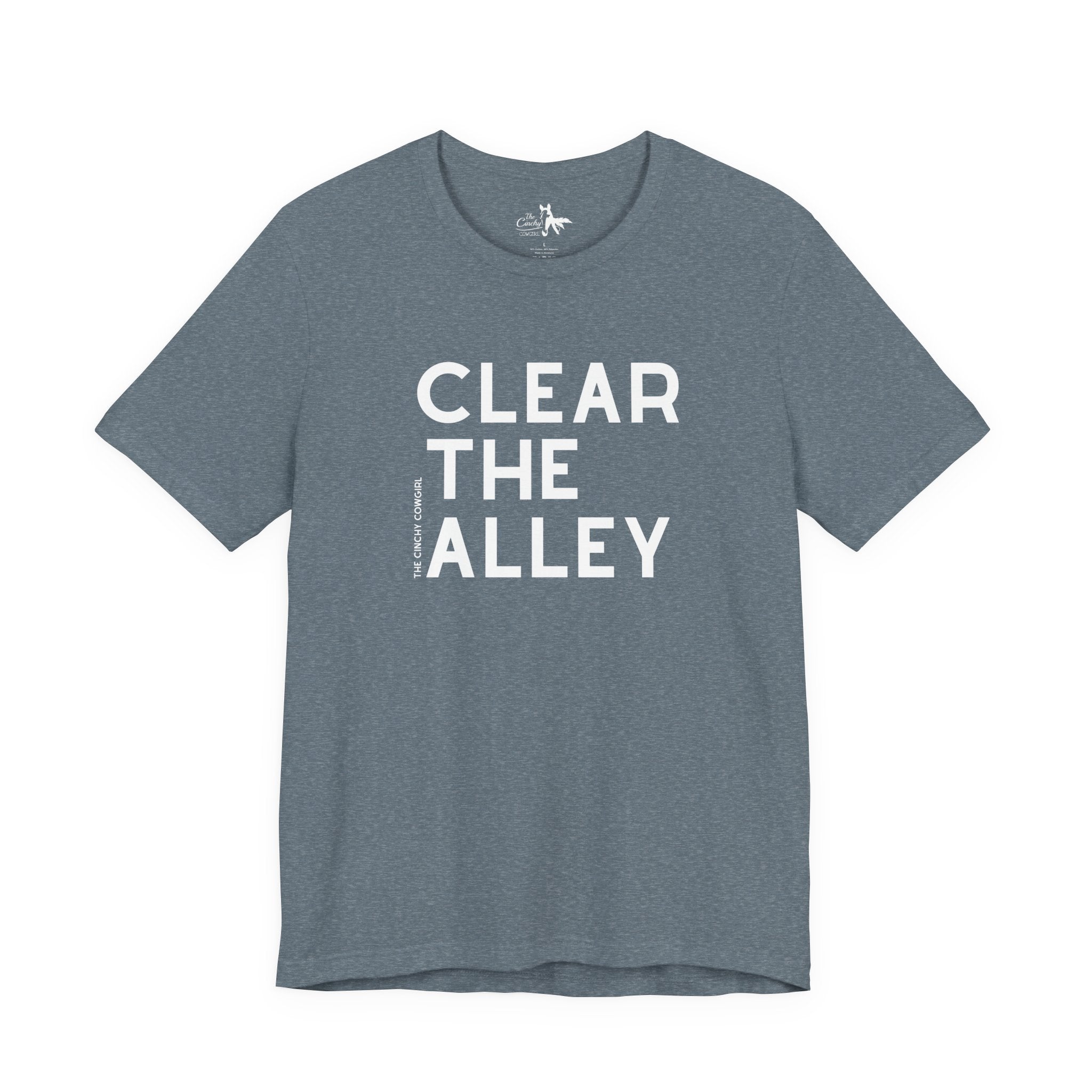 Clear The Alley Short Sleeve Tee Graphic Tee The Cinchy Cowgirl - Print Heather Slate XS