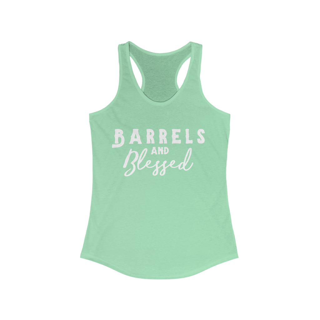 Barrels & Blessed Racerback Tank Horse Color Shirts Printify XS Solid Mint 