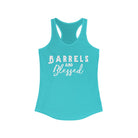 Barrels & Blessed Racerback Tank Horse Color Shirts Printify XS Solid Tahiti Blue 