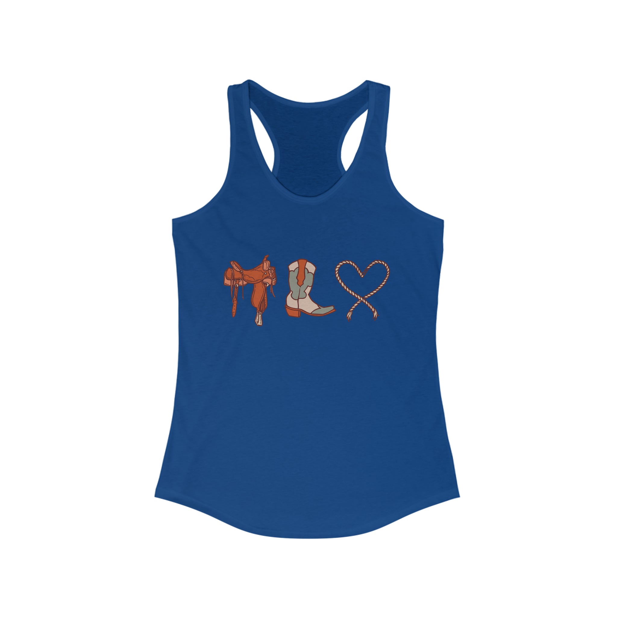 Western Love Racerback Tank tcc graphic tee Printify XS Solid Royal 