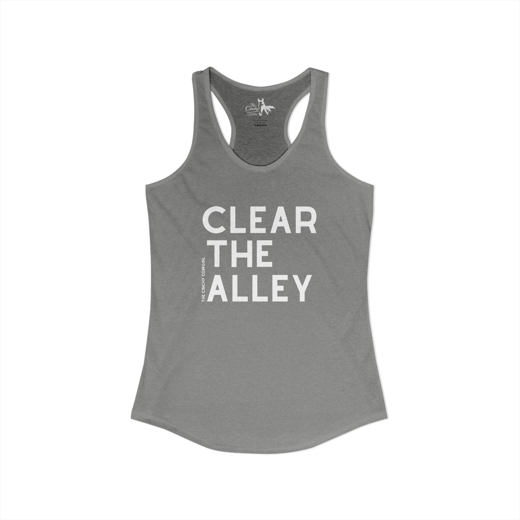 Clear The Alley Tank Top Tank Top The Cinchy Cowgirl - Print XS Heather Grey