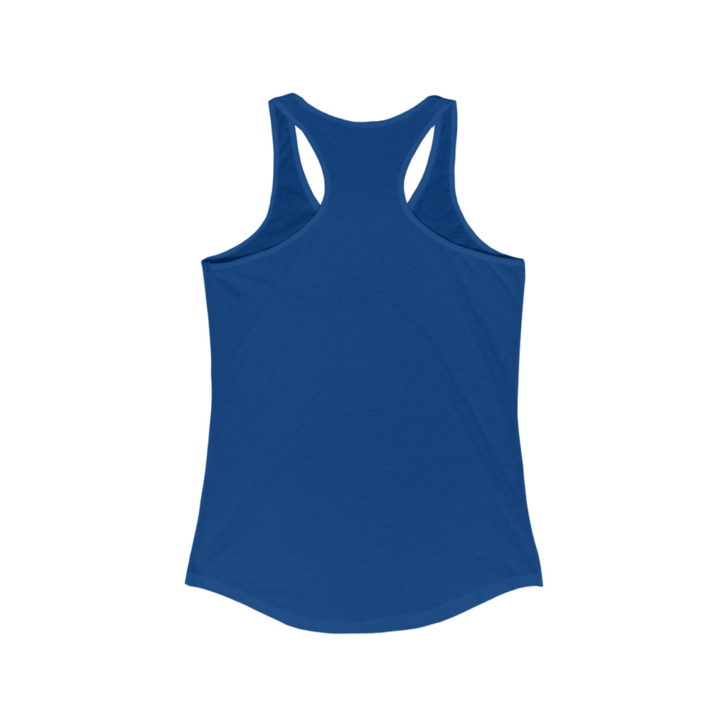 Royal backside of raceback tank top.