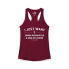 I Just Want to Drink Margaritas And Ride My Horse Tank Top Tank Top The Cinchy Cowgirl - Print XS Solid Cardinal Red