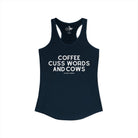 Coffee, Cuss Words And Cows Tank Top Tank Top The Cinchy Cowgirl - Print XS Solid Midnight Navy