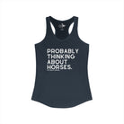 Probably Thinking About Horses Tank Top graphic tank The Cinchy Cowgirl - Print XS Solid Indigo