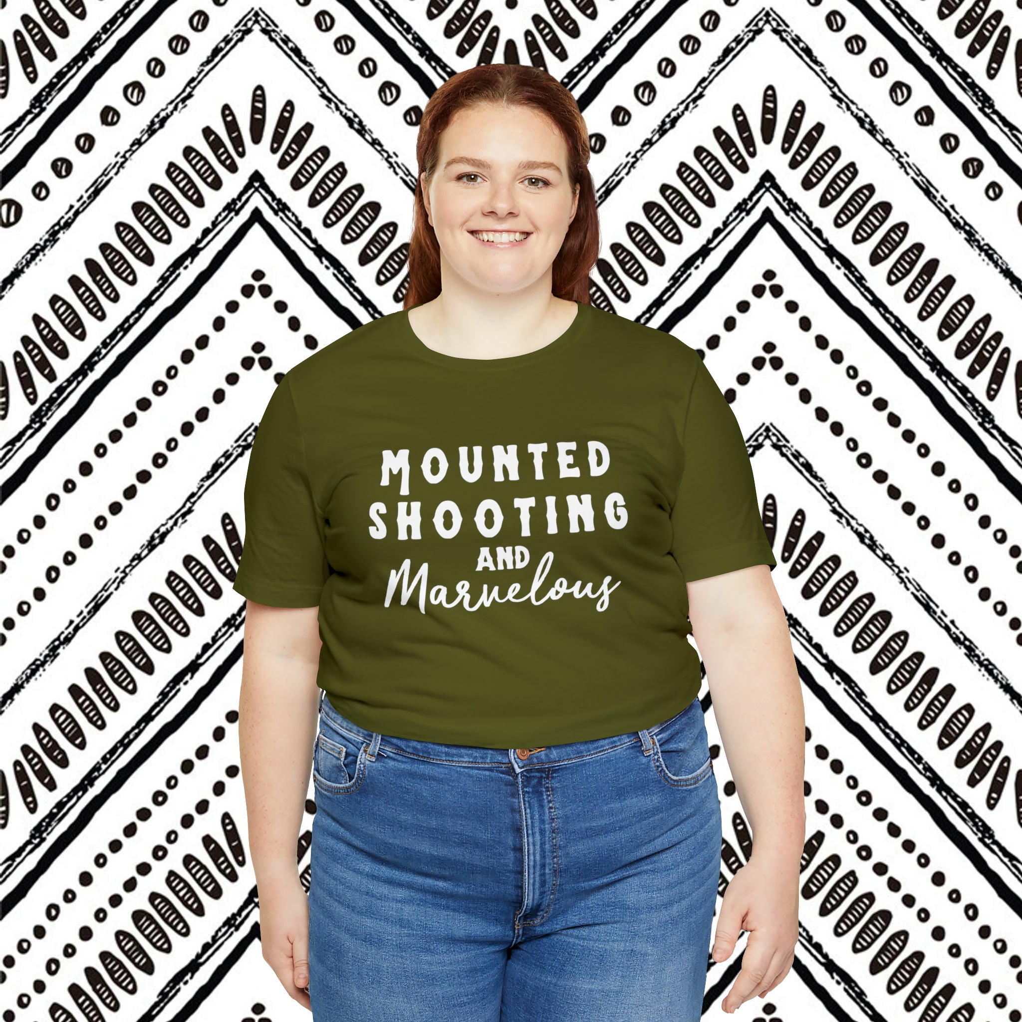 Mounted Shooting & Marvelous Short Sleeve Tee Horse Riding Discipline Tee Printify   
