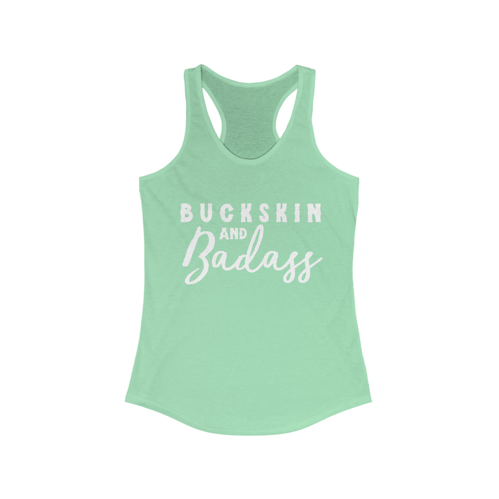 Buckskin & Badass Racerback Tank Horse Color Shirts Printify XS Solid Mint 