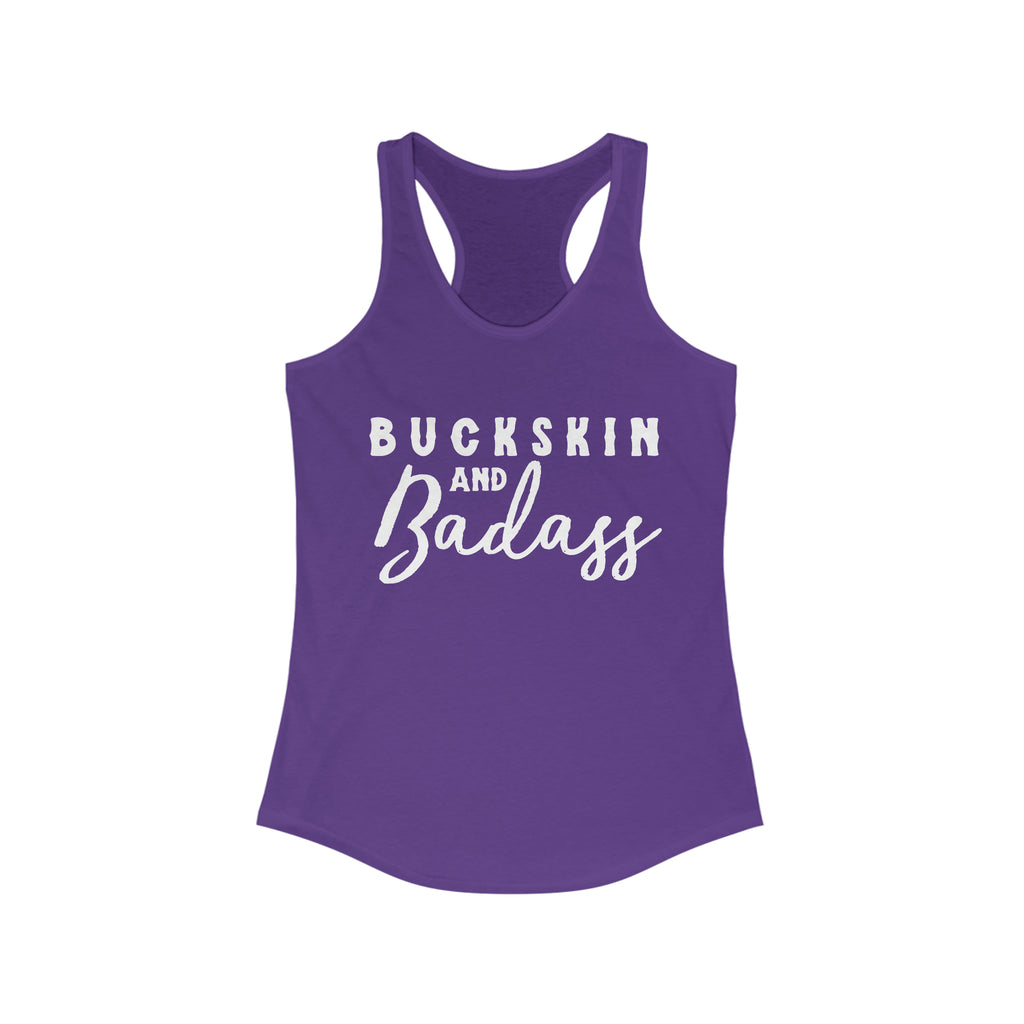 Buckskin & Badass Racerback Tank Horse Color Shirts Printify XS Solid Purple Rush 