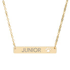 Personalized Dog Name Paw Print Bar Necklace Accessories The Cinchy Cowgirl - Print One Size 18K Gold PVD coating