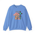 Praying Cowgirls Club Fleece Pullover Sweatshirt The Cinchy Cowgirl - Print S Carolina Blue