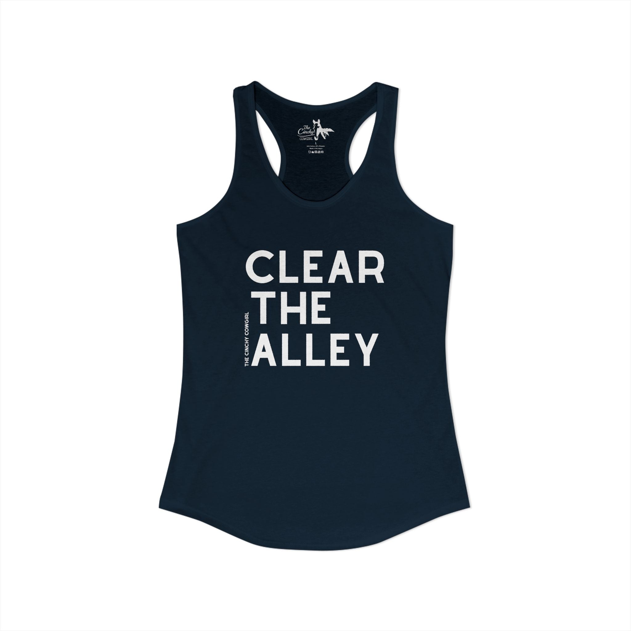 Clear The Alley Tank Top Tank Top The Cinchy Cowgirl - Print XS Solid Midnight Navy