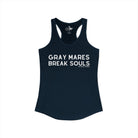 Gray Mares Break Souls Tank Top Tank Top The Cinchy Cowgirl - Print XS Solid Midnight Navy