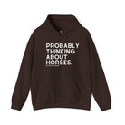 Probably Thinking About Horses Hoodie Graphic Hoodie The Cinchy Cowgirl - Print Dark Chocolate S
