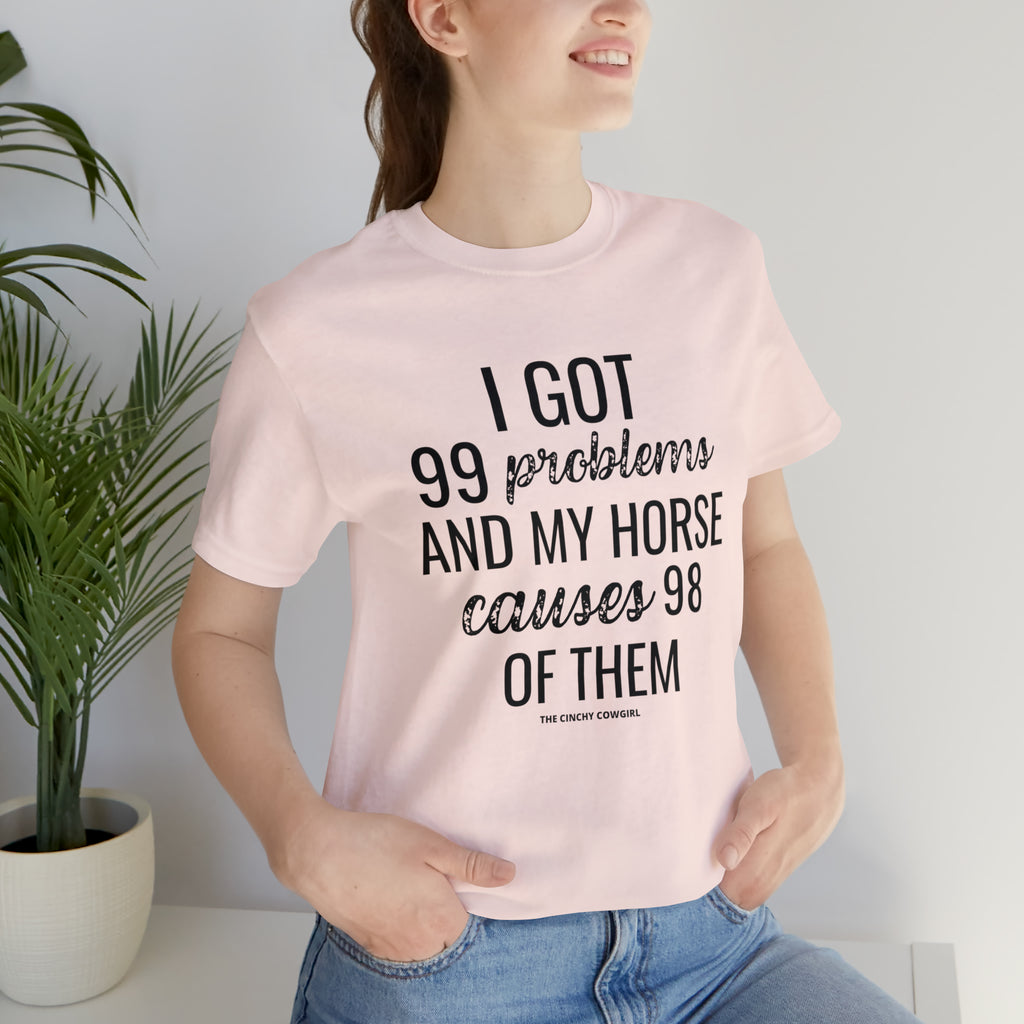 Horse Problems Short Sleeve Tee tcc graphic tee Printify Soft Pink S 