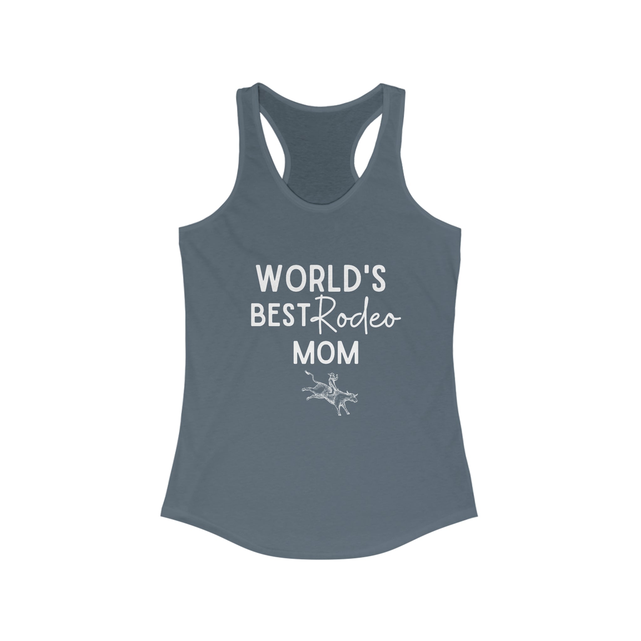 World's Best Rodeo Mom Racerback Tank tcc graphic tee Printify XS Solid Indigo 
