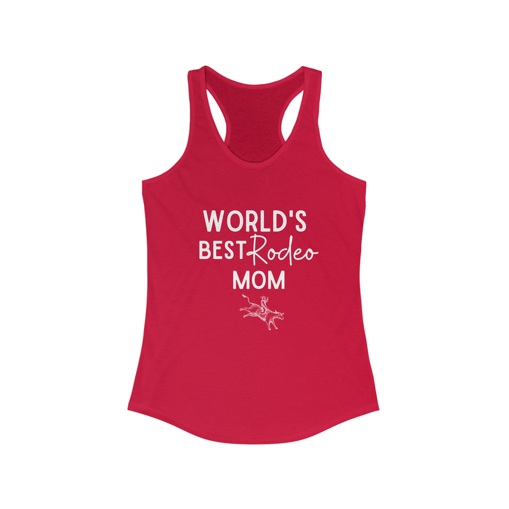 World's Best Rodeo Mom Racerback Tank Red
