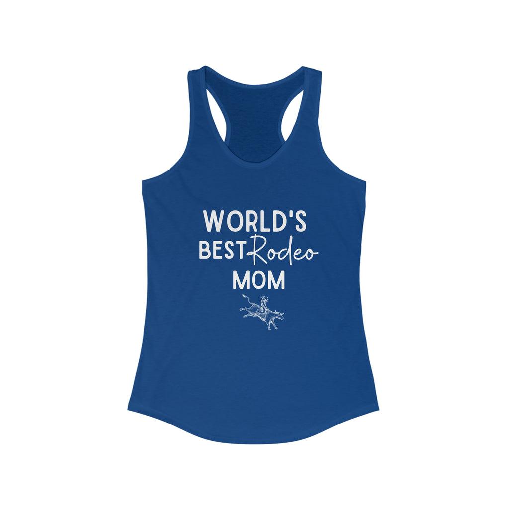 World's Best Rodeo Mom Racerback Tank tcc graphic tee Printify L Solid Royal 